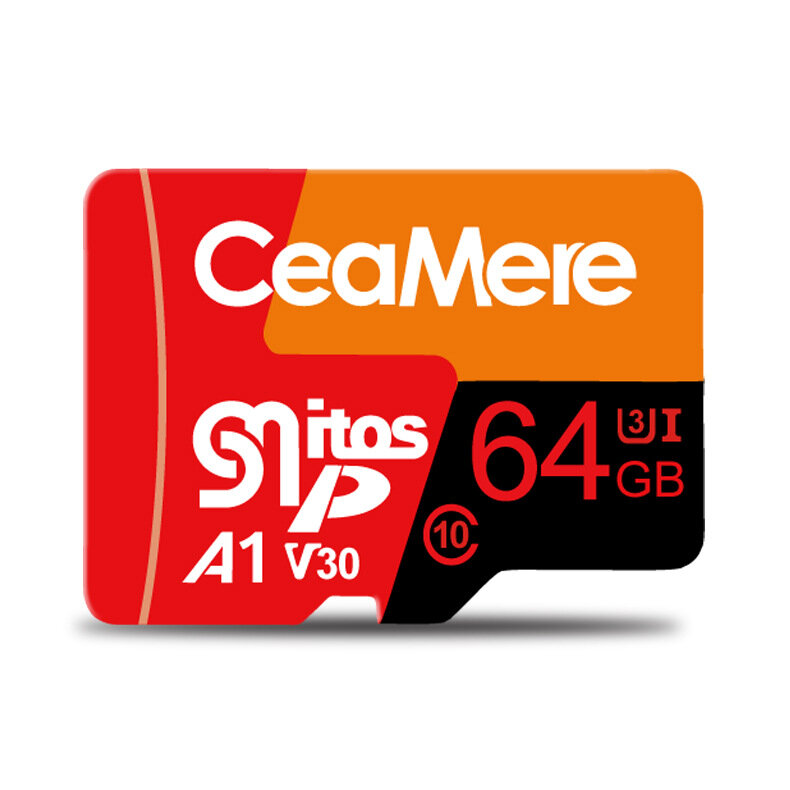 

Трехцветная карта памяти Ceamere 32GB/64GB Высокоскоростная TF-карта Class10 Хранение данных MP4 MP3-карта для вождения