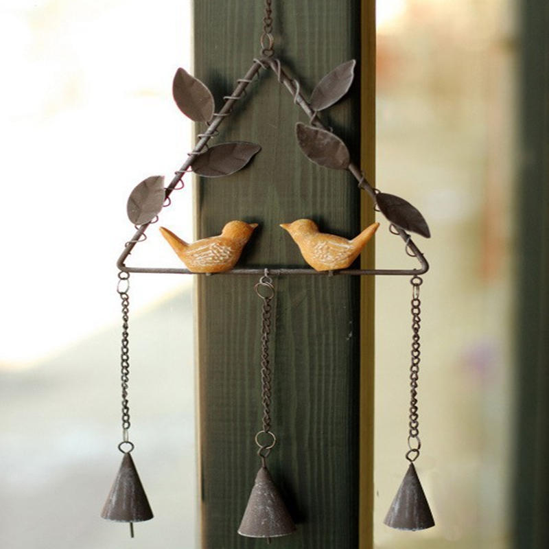 

Vintage Iron Antique Resin Bird Hanging Decoration Church Bells Wind Chimes Garden Outdoor Yard Wind Bells