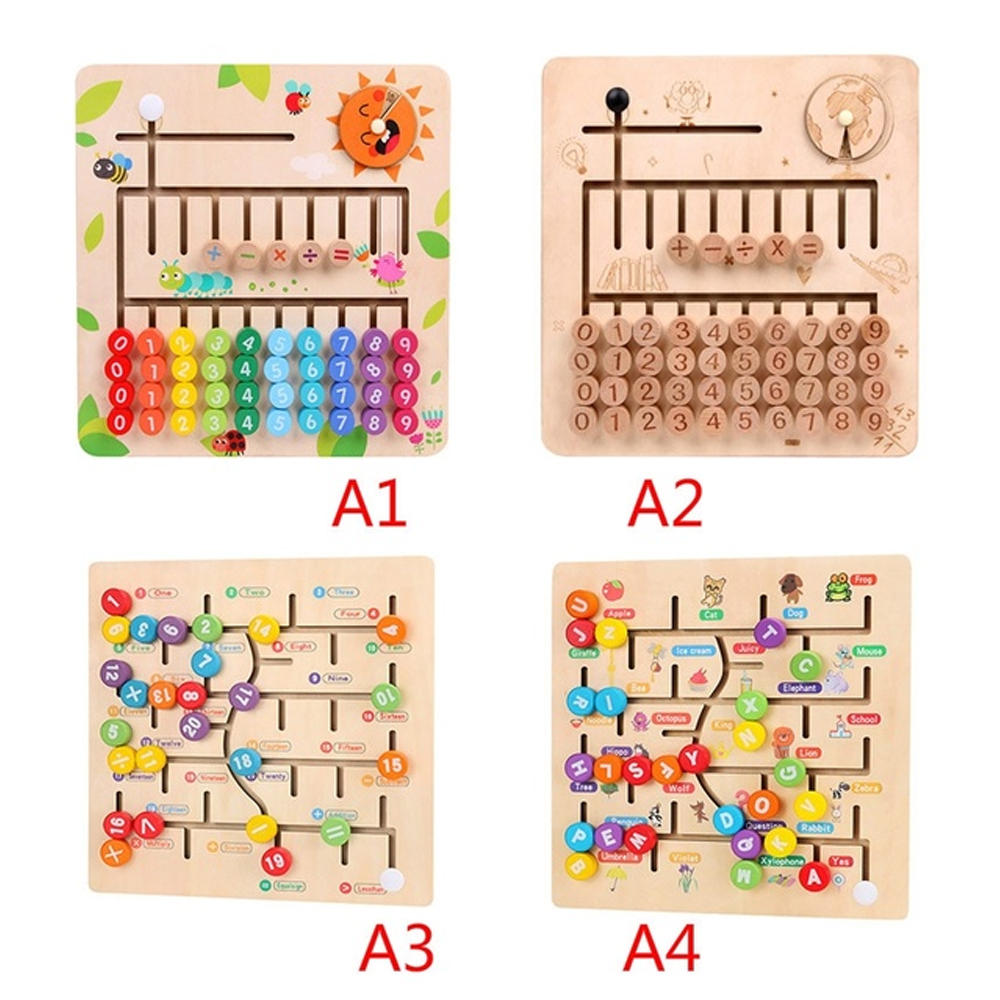 Math speelgoed houten cijfers alfabet leren rekenen doolhof matching bord hersenen ontwikkeling spee
