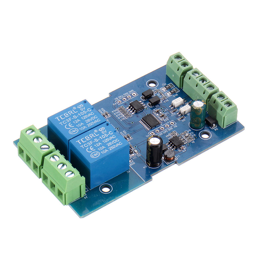 

Dual Modbus-Rtu 2-way Relay Module Switch Input and Output RS485/TTL Communication Controller