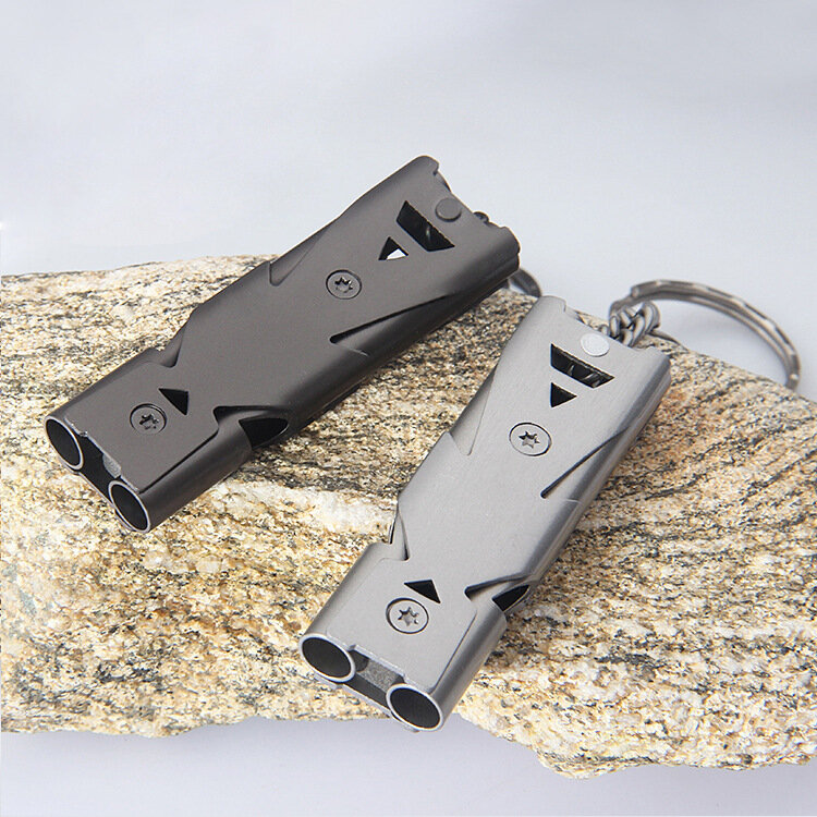 IPRee Outdoor Double Tube 150db Whistle Camping Survival Stainless Steel Apito Sounder