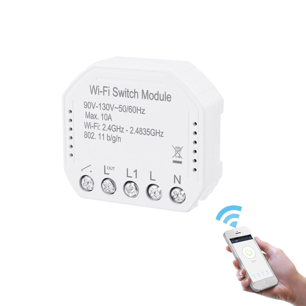 

MoesHouse 90V-130V Wifi Smart Light Switch Diy Breaker Module Smart Life/Tuya APP Remote Control Works with Alexa Echo G