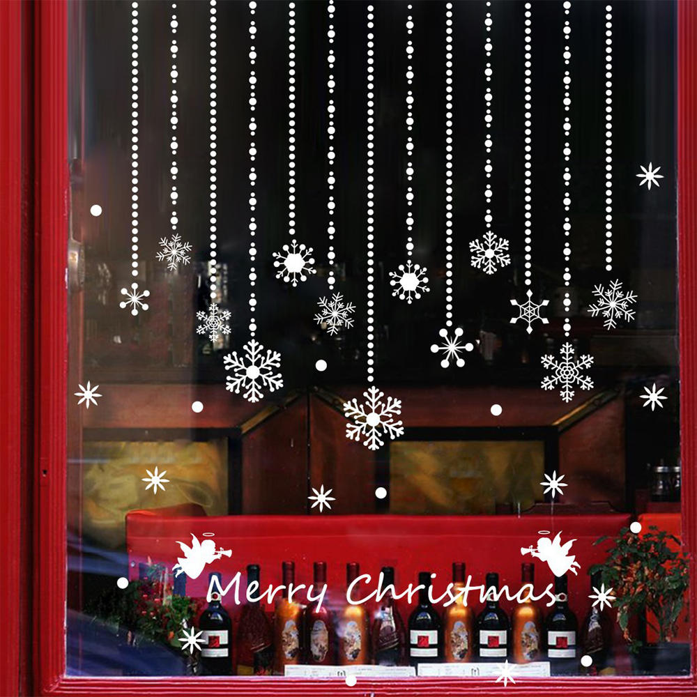 Miico DLX0748 Etiqueta da janela de Natal Adesivos de parede de floco de neve para a decoração de Natal