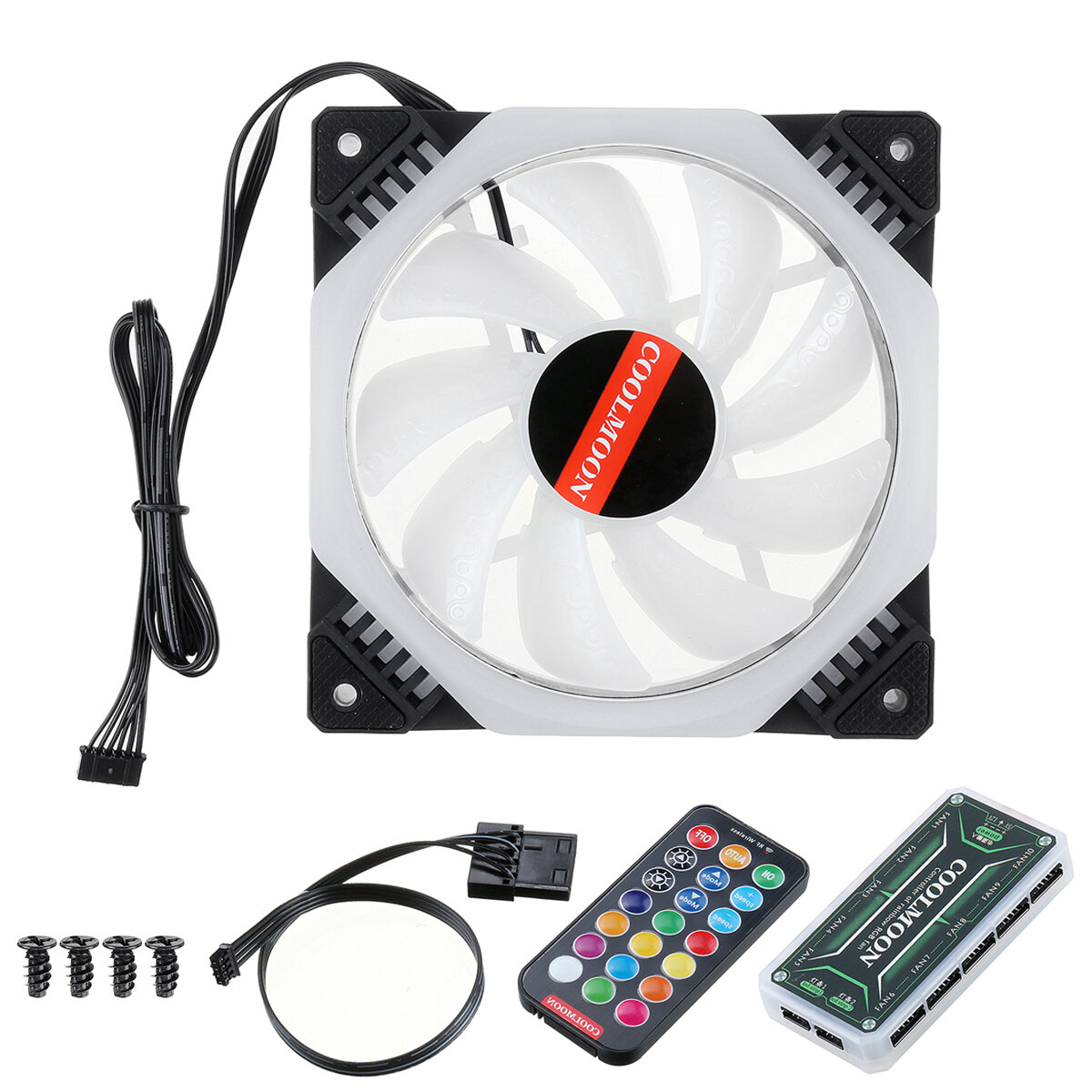 Computer PC Cooler Cooling Fan RGB LED Multicolor-mode 12cm Quiet Chassis Fan