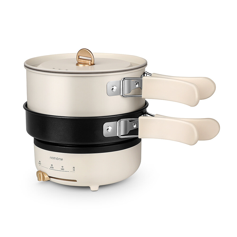 Nathome NDG01 500W 1.2L 1-2 People Electric Caldron Detachable Non-stick Cooking Pot Hotpot Cooker Outdoor Travel