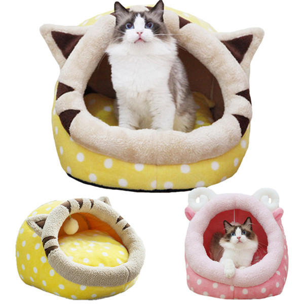 Image of Niedliches Tierdesign Komfortables Indoor-Hausbett Haustier Hund Katze Nester-Auflage Soft Fleece-Bett