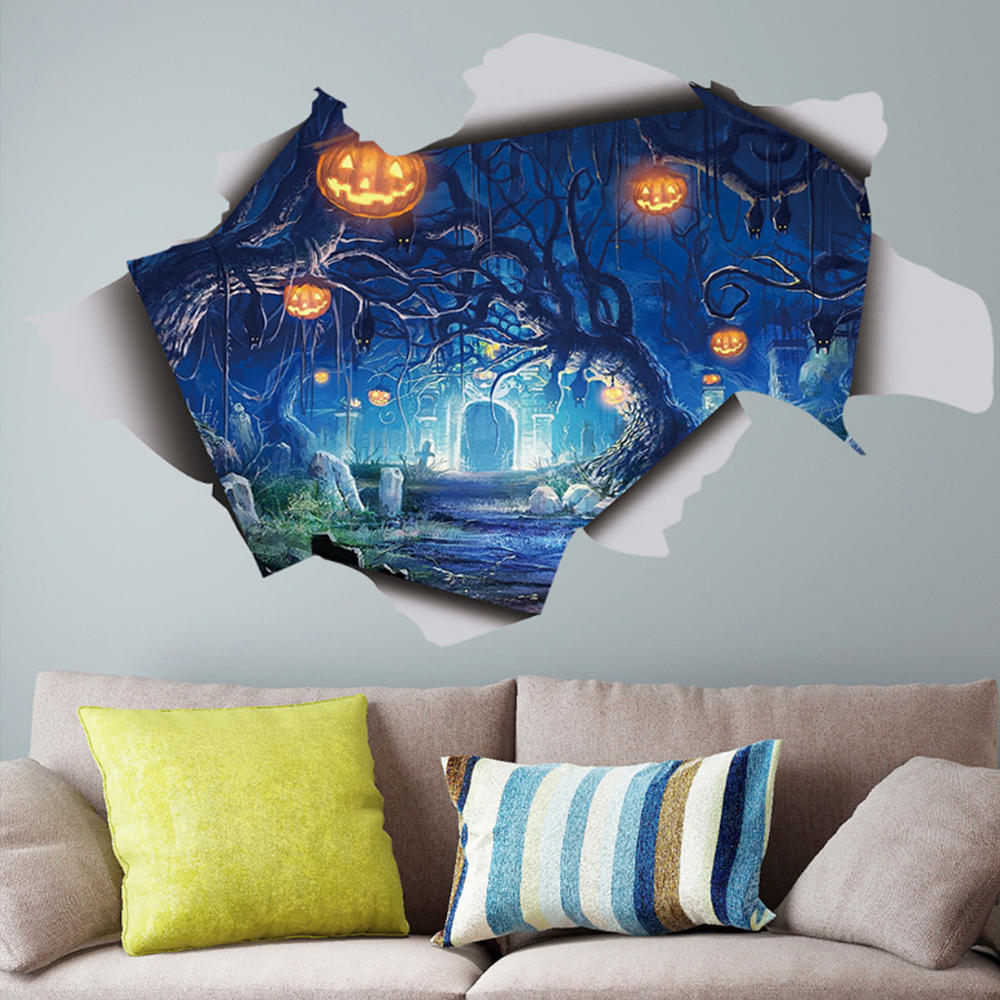 Halloween 3D Wandaufkleber Abziehbild Lampe Abnehmbare DIY Scary Decal Poster Wanddekor