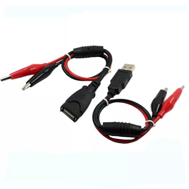 2 Pairs DANIU USB Clips Krokodil Draad Mannelijk / Vrouwelijk naar USB Tester Detector DC Spanningsm