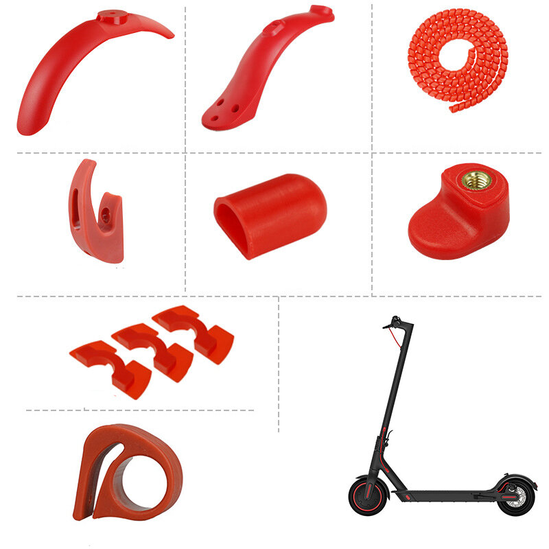 

BIKIGHT 8Pcs Scooter Wheel Fender Set For M365/Pro Electric Scooter Front Rear Fender Hook Foot Support