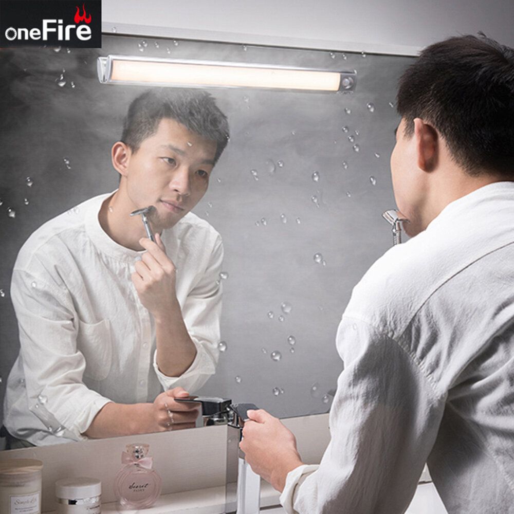 OneFire B110-120 LED Magnetic Cabinet Night Light Removable Human Body Sensor Lamp for Kitchen Hallway Cabinet Bedside