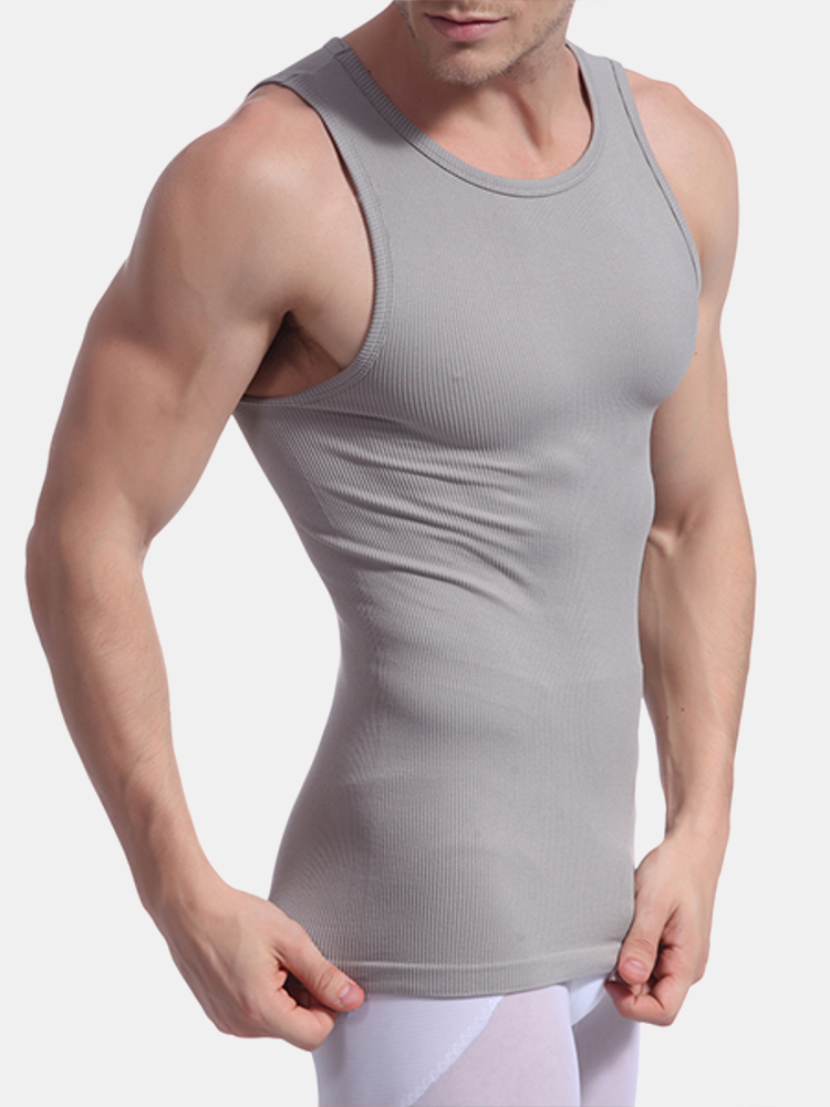 Men's thread body sculpting tights vest sexy high elastic waist tummy ...