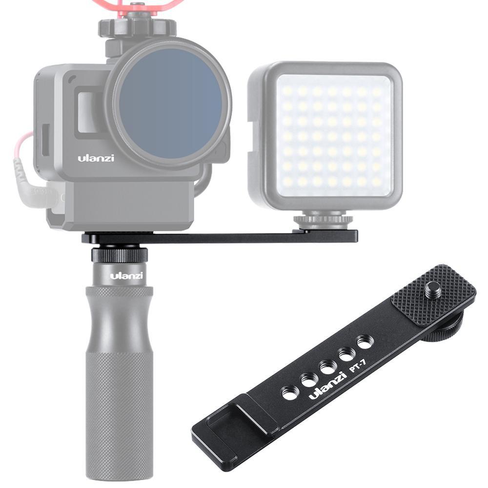 

Ulanzi PT-7 Cold Shoe Stand Bracket Vlogging Microphone Flash Light Extension Plate with 1/4 Inch Tripod Screw