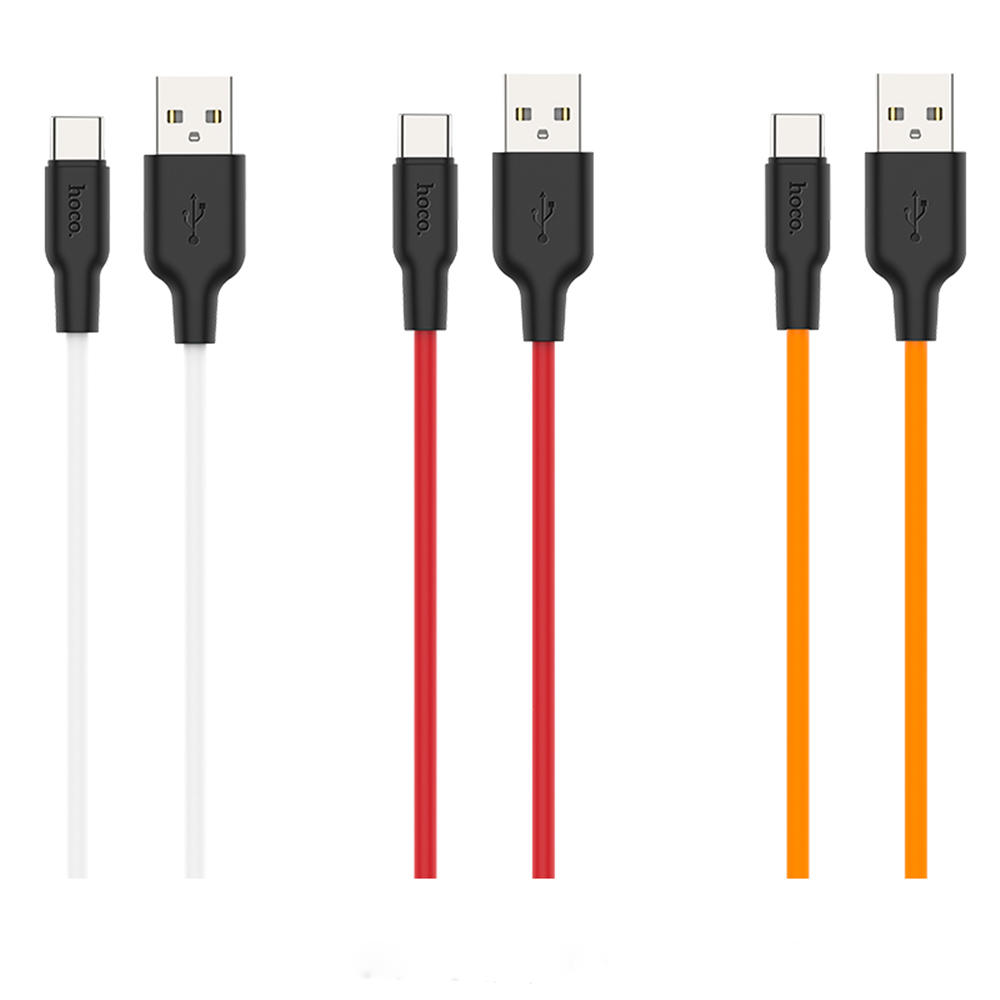 Кабель HOCO X21 Silicone Cable USB Type-C (L=1M), Black&Yellow 2