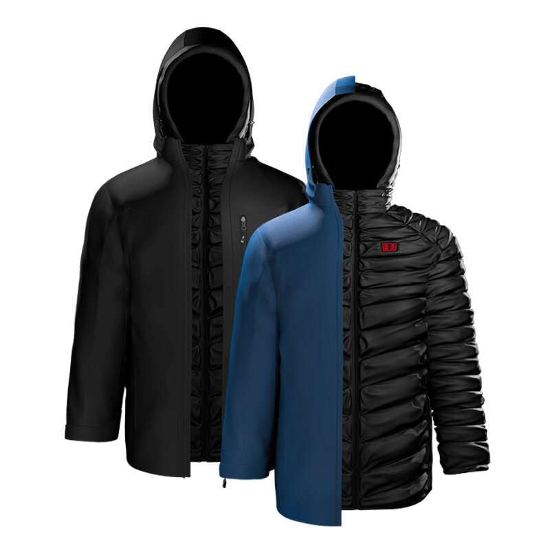 Хлопковая куртка Cotton Smith IP64 3 в 1 с интеллектуальным управлением температурой, 4 режимами, подогревом USB Graphene, водонепроницаемой и дождевой, зимние теплые пальто.