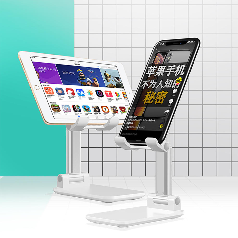Bakeey Opvouwbare aluminium desktop telefoonhouder Tabletstandaard voor iPhone of smartphones 4,0-7,