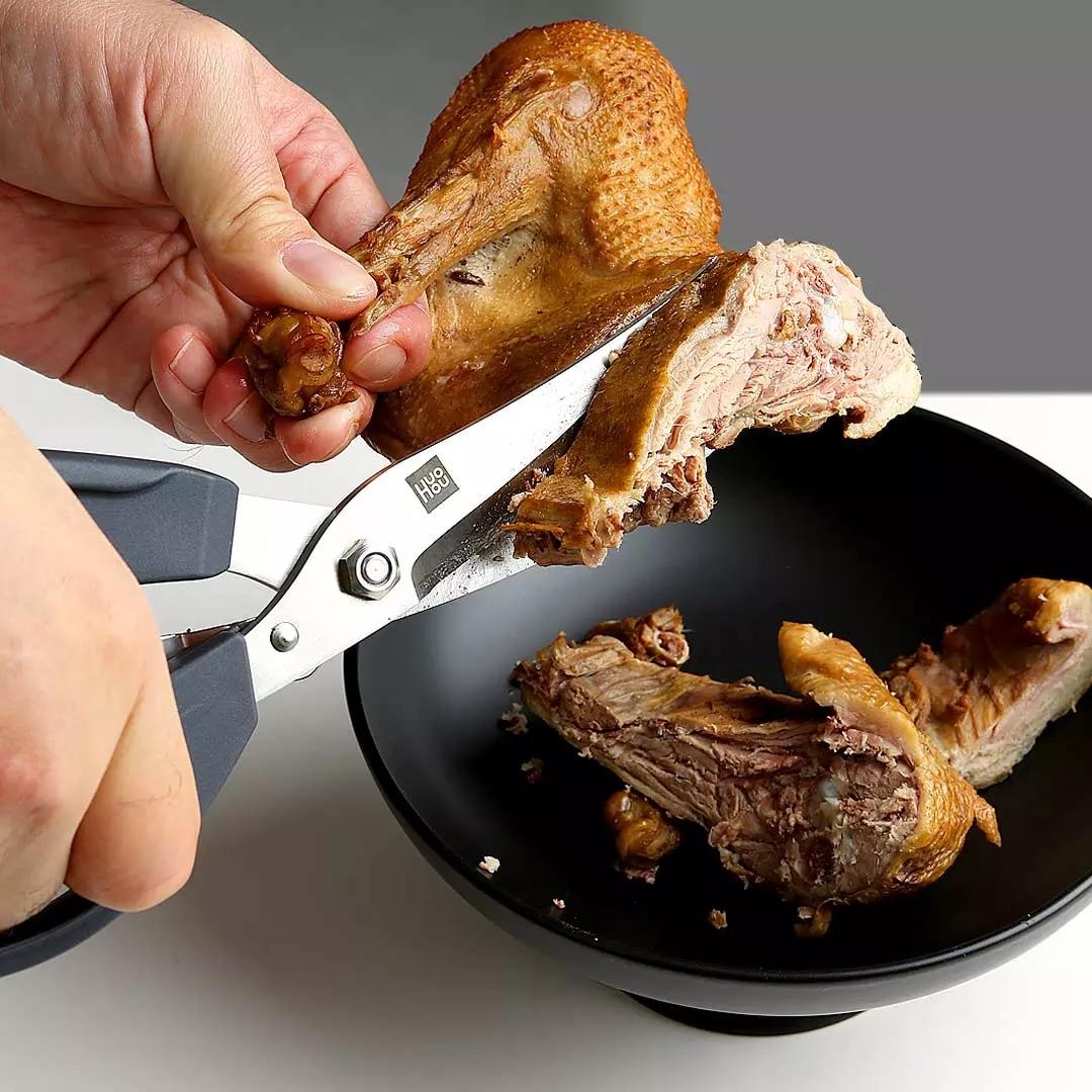 

HUOHOU многофункциональные кухонные ножницы из нержавеющей стали 40Cr13, ножницы для куриного мяса, нож для резки костей