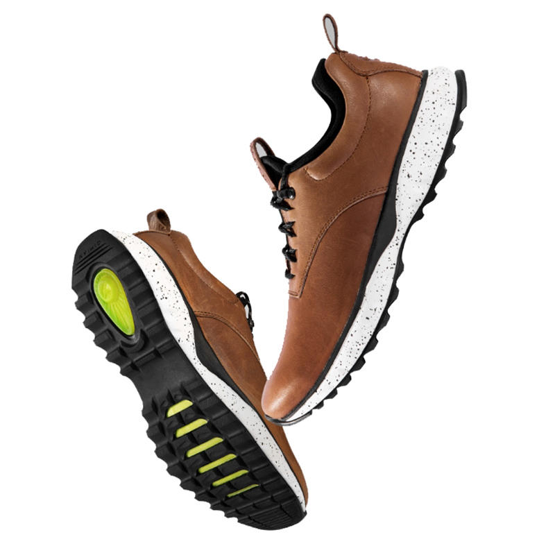 QIMIAN Shock Absorption Cow Leather Outdoor Casual Shoes Antibacterial Men Sneakers