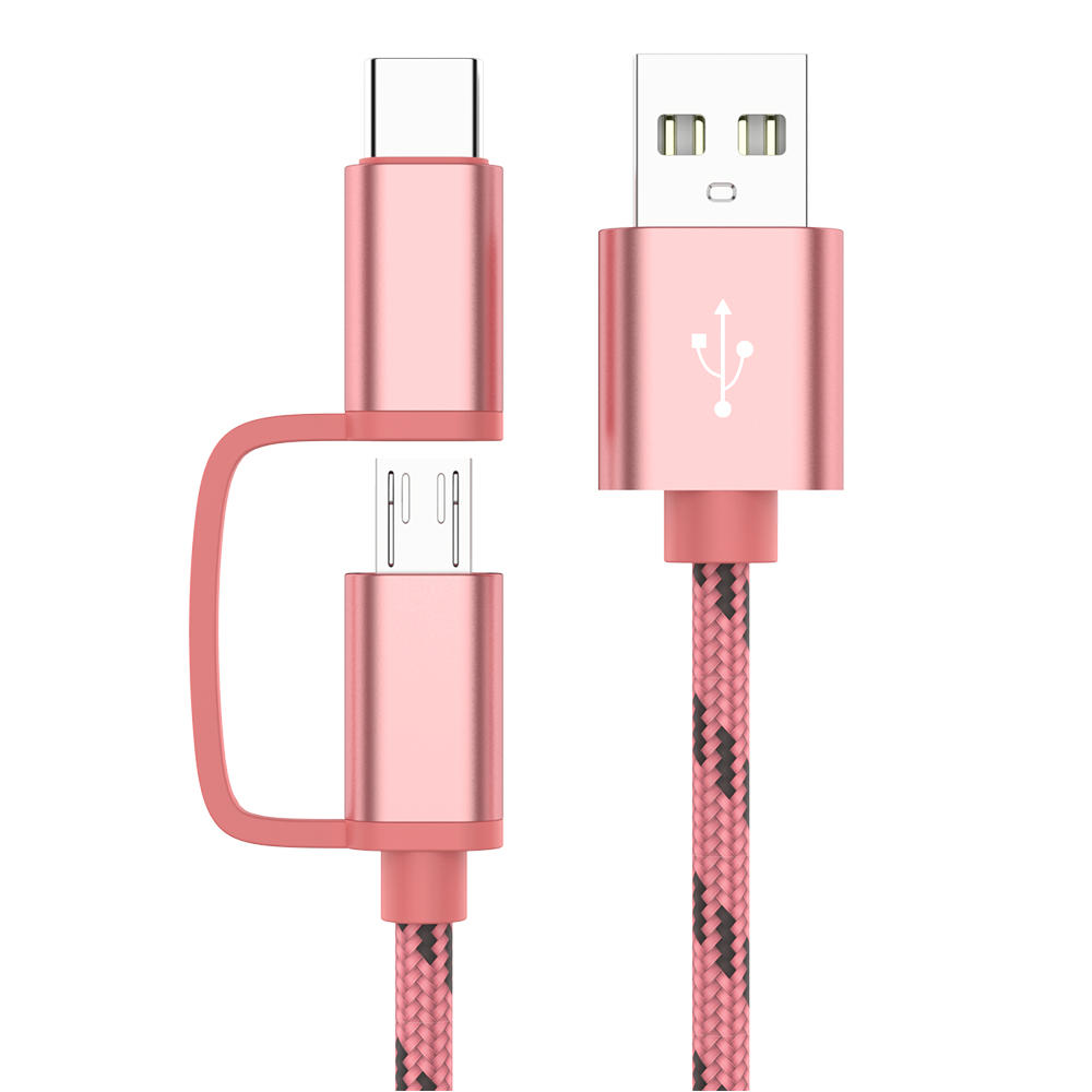 Bakeey 2 In 1 2.4A Type C Micro USB Fast Chaarging Data Cable For Huawei P30 Pro Mate 30 Mi9 9Pro S10+ Note 10