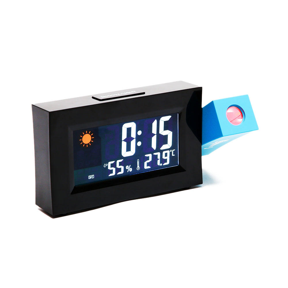8290 Electric LED Weather Forecast Clock With Time Projection Color Screen Dual Power Supply Temperature And Humidity Di
