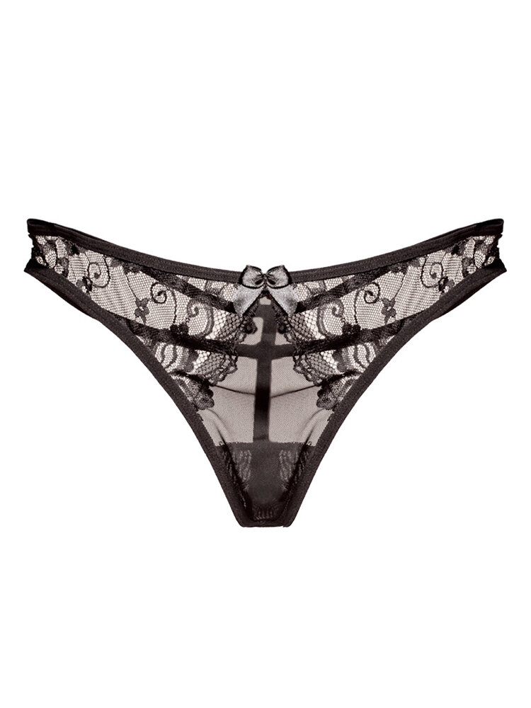 Lace hollow transparent thong panties Sale - Banggood.com