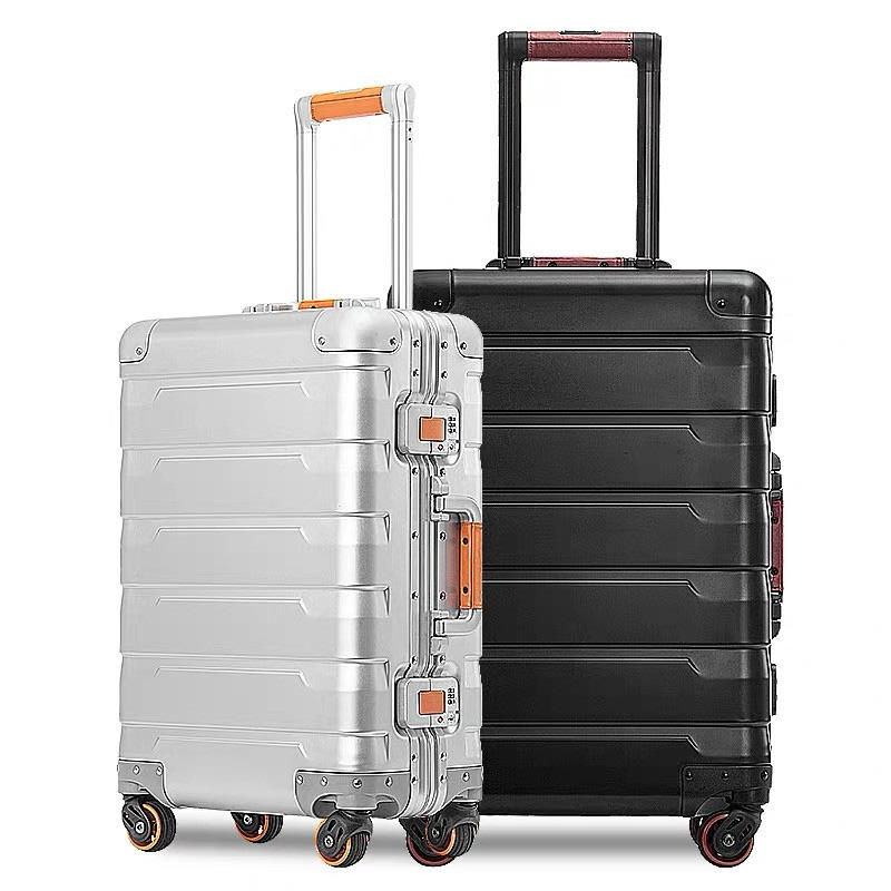 ORMIE 20inch Suitcase TSA Password Lock Men Women Business Case 100% Full Aluminum shell Spinner Wheel Luggage