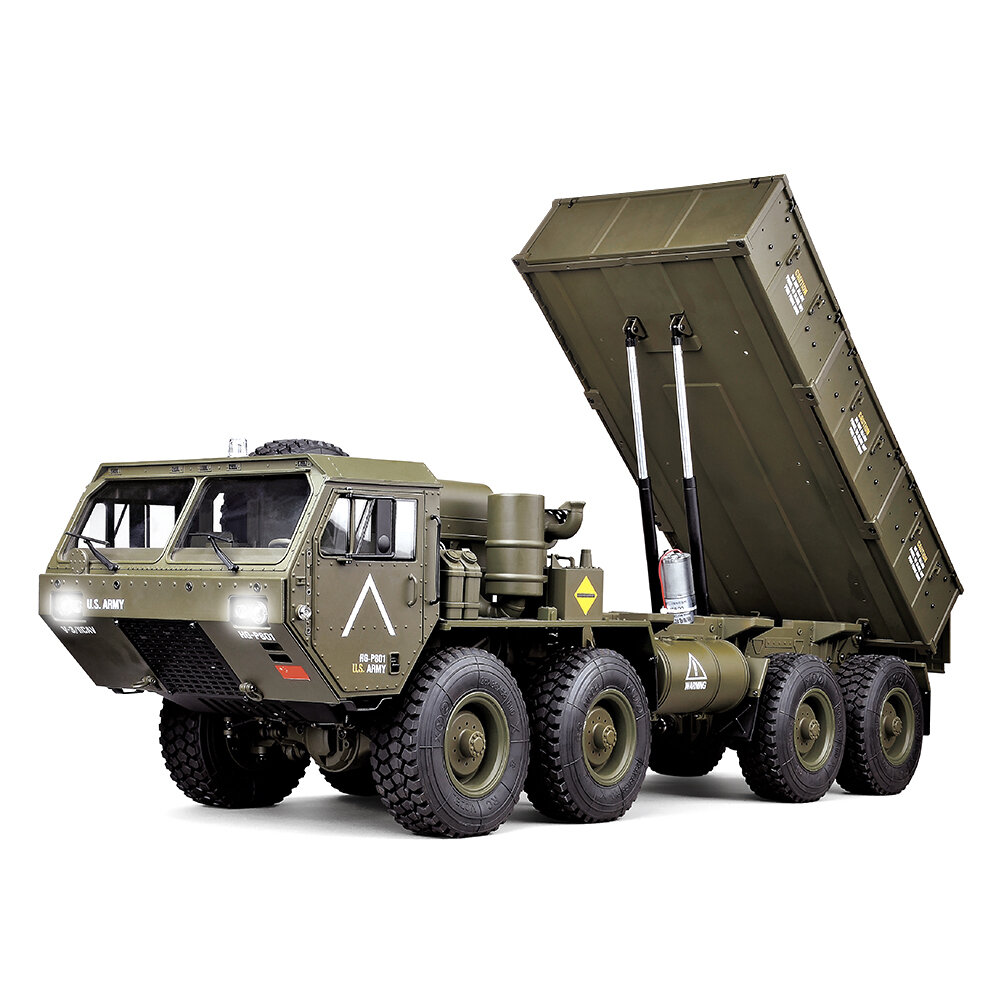 ترقية HG P803A ضوء Sound 1/12 2.4G 8X8 EP RC Car لـ US Army Military Truck 5KG Load سعة w / o البطارية شاحن