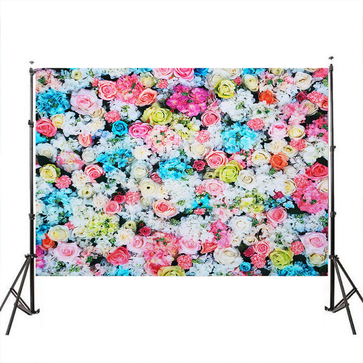 3x5FT 5x7FT Vinyl Pink Blue Rose Wall Photography Backdrop Background Studio Prop