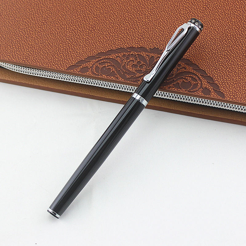 Jinhao 301 Vulpen 0.38mm EF Penpunt Schrijven Inkt Pennen Metalen Luxe Kalligrafie Pen Zwart