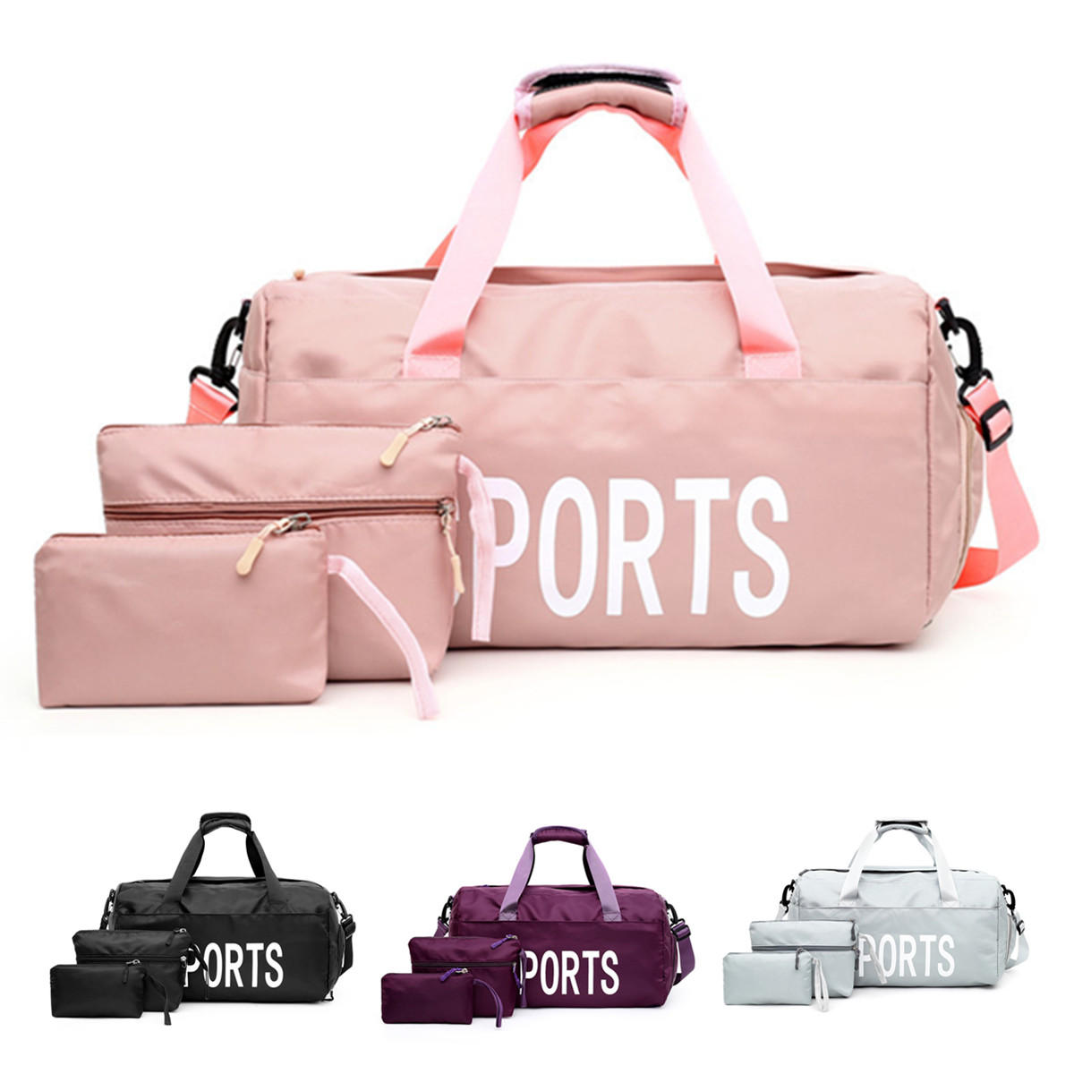 

3PCS Waterproof Oxford Cloth Shoulder Bag Wet-dry Seperation Shoes Bag Fitness Yoga Handbag Travel Luggage Bag