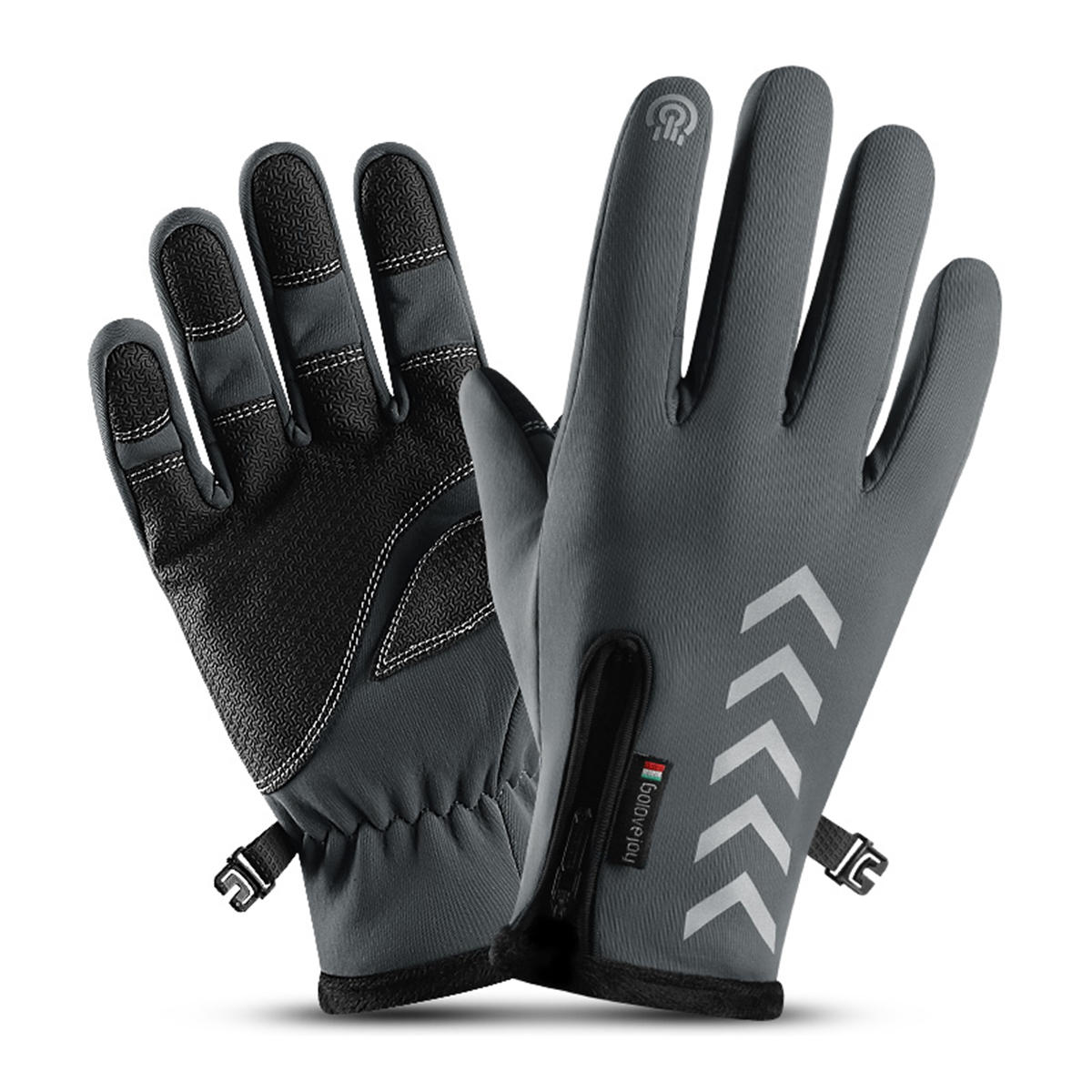 Mens Winter Thermal Fleece Lined Gloves Touchscreen Waterproof Windproof Reflective Skiing Cycling Warm Mitten
