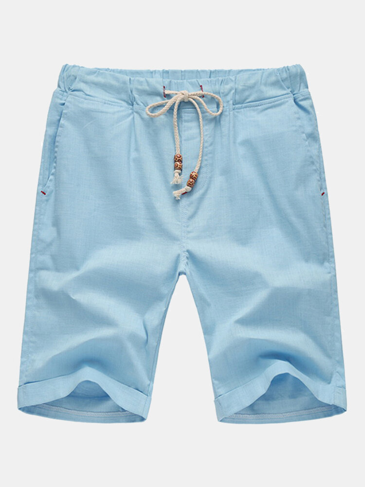 Image of 8 Farben Herren Freizeit Elastic Waist Shorts Hosen Pure Color Beach Sports Shorts