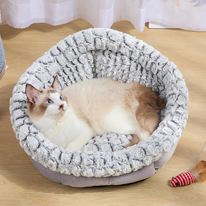 ペット猫のベッドスーパーSoft暖かいラウンド超かわいい犬の巣犬小屋