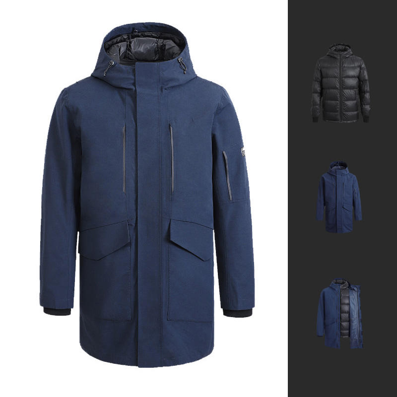 Рубашка Cotton Smith IP64 3 в 1 средней длины для мужчин, пуховик для отдыха на открытом воздухе, 5 водонепроницаемых зимних теплых пальто.