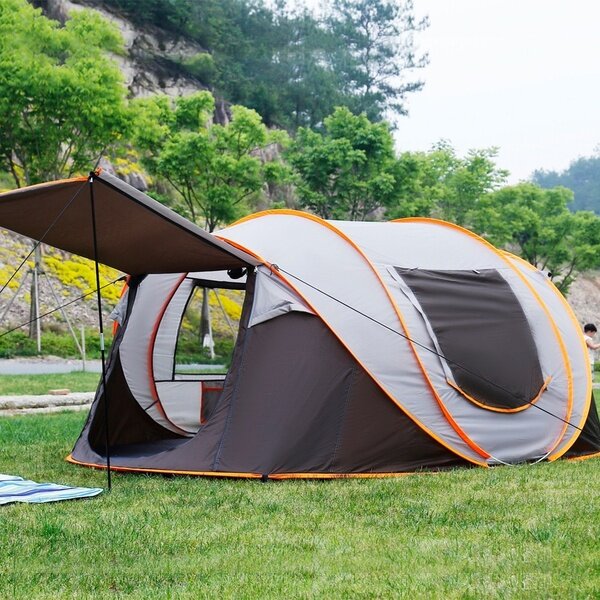 IPRee® PopUp Tent для 5-8 человек 3 В 1 Водонепроницаемый УФ-защитный Большой семейный палаточный лагерь Защитные навесы на солнце на открытом воздухе 3 секунды автоматической установки