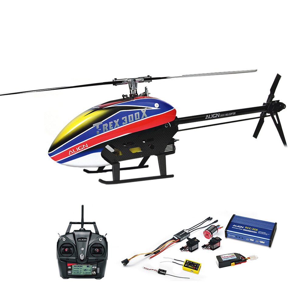 Align T-Rex 300X DOMINATOR DFC 6CH 3D Flying RC Helicopter RTF With A10 Transmitter