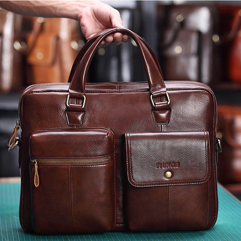 Men Genuine Leather Handbag Crossbody Bag Messenger Bag