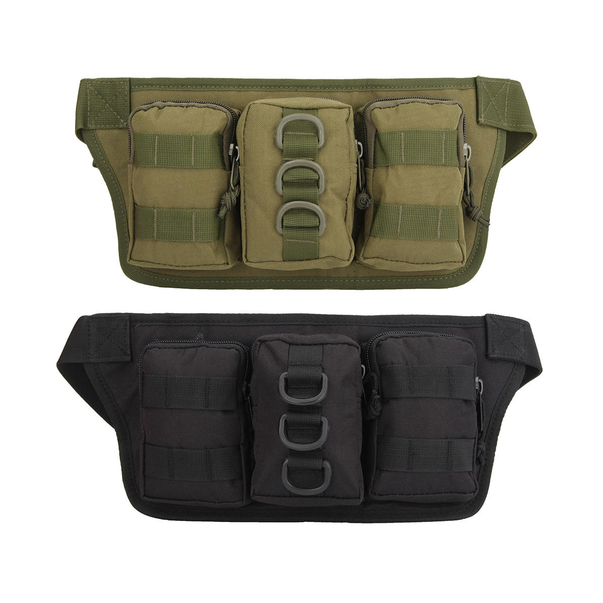 IPRee® 1PC Bolsa de cintura táctica de alta capacidad con 3 bolsillos para deportes al aire libre, bolsa de mano para gimnasio, correr, hacer senderismo y acampar