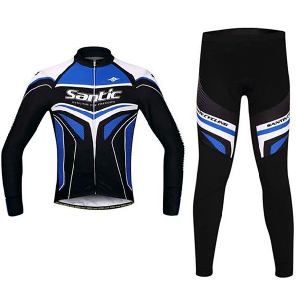 Mens Santic ciclismo Jersey ternos jersey manga comprida versão apertado 