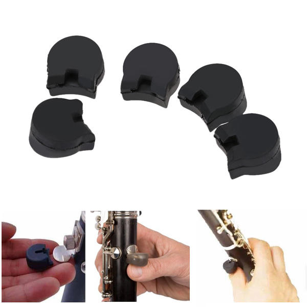 5pcs Practical Rubber Clarinet Finger Kussens Zwart