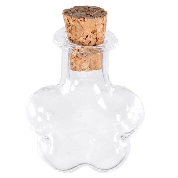 Multicolor Flower Shaped Wishing Message Glass Bottles Vials With Cork