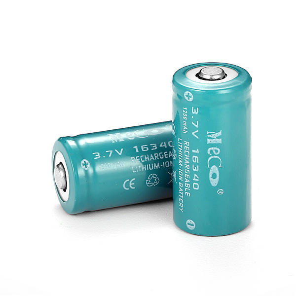 2PCS MECO 3,7v 1200mAh Rechargeable CR123A / 16340 Li-ion batterij