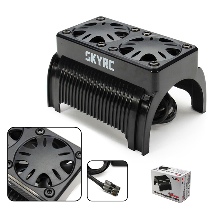 SKYRC Twin Motor Cooling Fan With Housing For 1/5 Scale RC Brushless Motor Heatsink for X-Maxx 1/5 Scale RC Brushless Mo