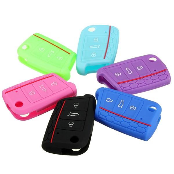 Silicone Arabesquitic Protection Car Key Cover Case voor 2014-2015 VW Golf MK7