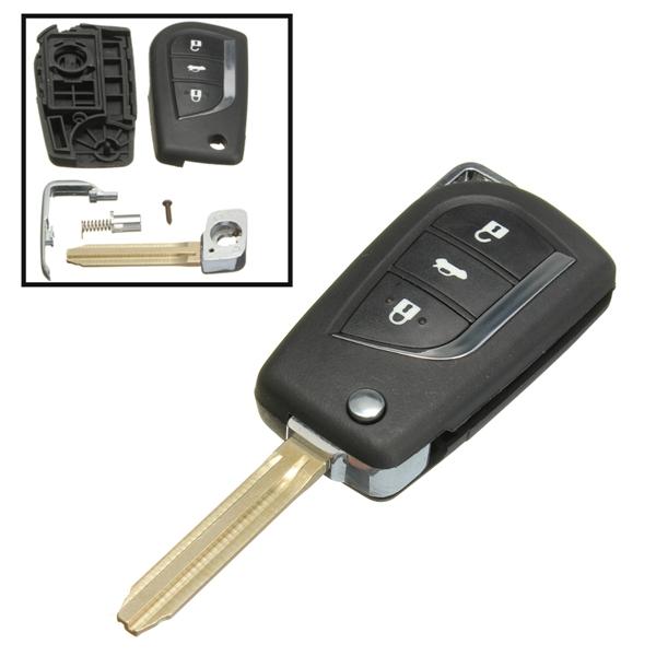 Remote Car Key Fob Cover 3 Knop Flip Voor Toyota Yaris Echo Tarago Camry Rav4 Collara