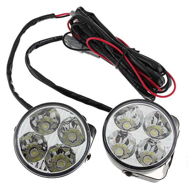 Een Paar 4W DC 12V 4LED Rood Wit Auto Daglicht