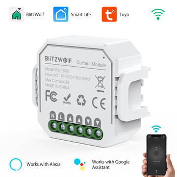 BlitzWolf BW SS6 WIFI Smart Curtain Module APP Remote Controller Timing Open or Close Work with Google Assistant Amazon Alexa