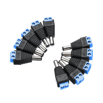 50pcs DC 5.5 x 2.1mm Power Male Jack Adapter Cable Plug Connector for CCTV LED