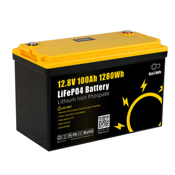 Gokwh 12.8V 100AH LiFePO Lithium Battery 1280Wh Energy Storage Box Battery Series LCD Capacity Display Built-in BMS