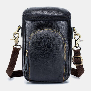 Men Genuine Leather Multifunction Multi Carry Waterproof Crossbody Bag Waist Bag Sling Bag
