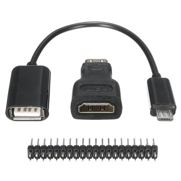 3 in 1 Mini-HDMI to HDMI Adapter+Micro USB to USB Female Cable+40P...